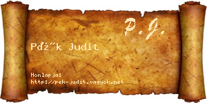 Pék Judit névjegykártya